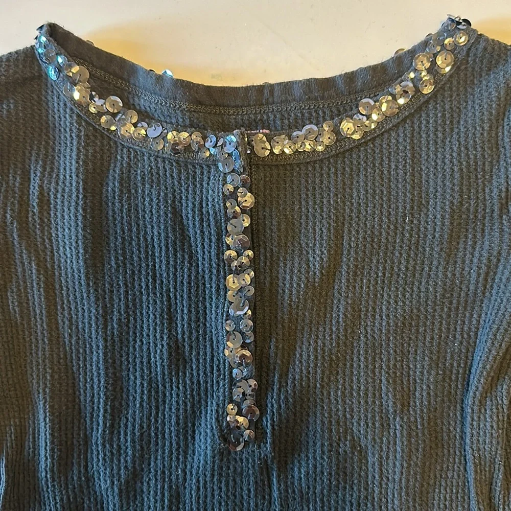 Crewcuts Waffle Henley with Sequins